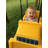 M&M Sales Enterprise Bulldozer Plastic Yellow/Black Bucket Swing with Mounting Hangers and Chains