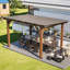 Abri de jardin en bois 13 x 10 pi avec toit en métal, structure de patio extérieure spacieuse pour la cour et le jardin