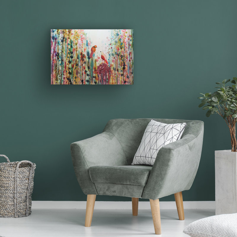 Sylvie Demers Abstract Floral Canvas Art in Multicolor with Wood Frame