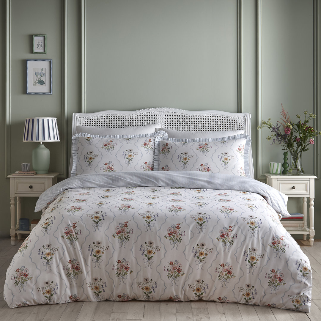 Floral Bouquet Cotton Floral Duvet Cover Set