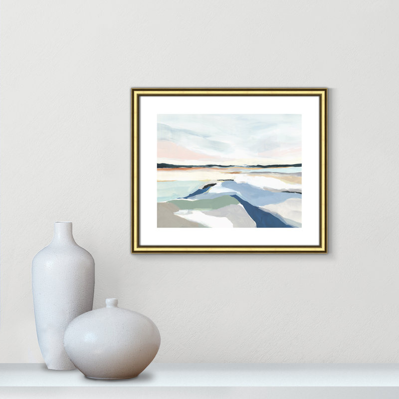 Seaside Day I - Impression de cadre photo sur papier, Papier encadré doré, H 17,25 po x l 20,25 po x P 0,88 po