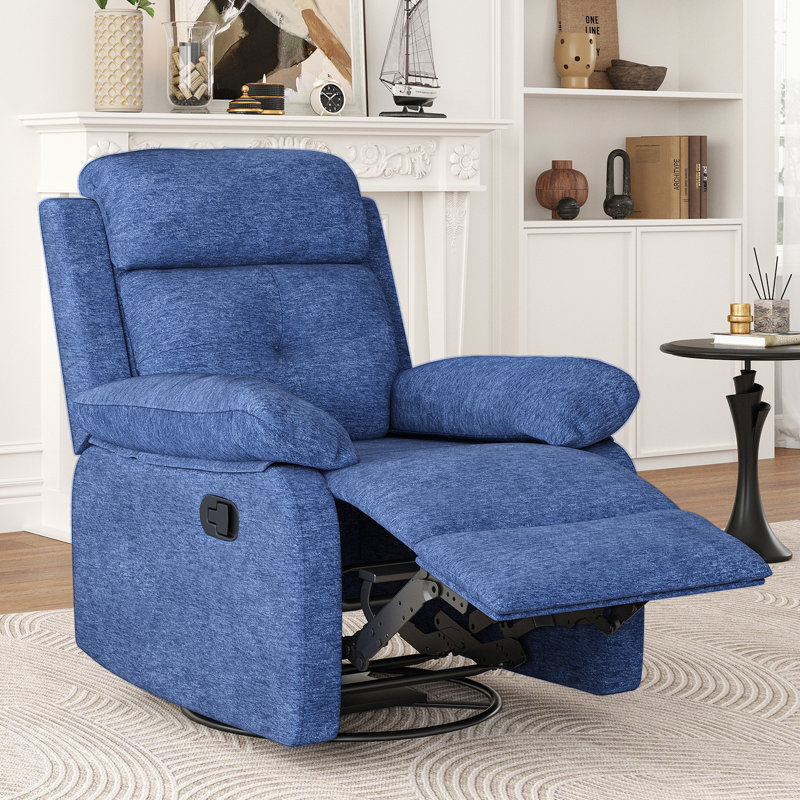 Fauteuil inclinable rembourré Brezzy, Chenille calcaire