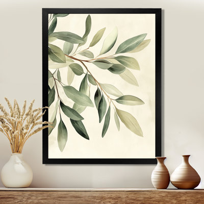 Douce eucalyptus olive branche IV - verdure, art mural