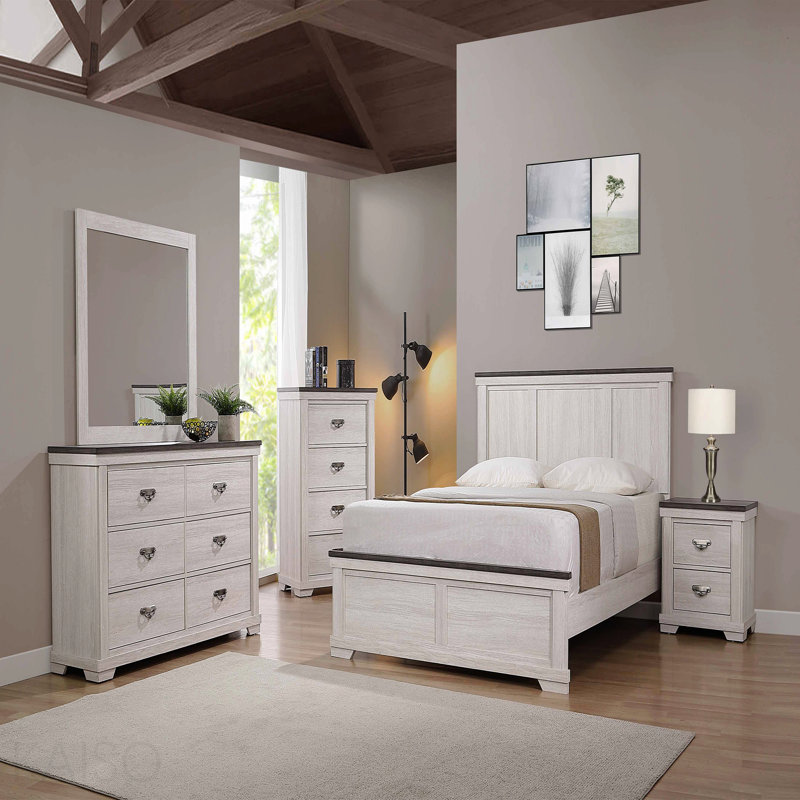 Commode à 4 tiroirs de style rustique en bois massif 1pc