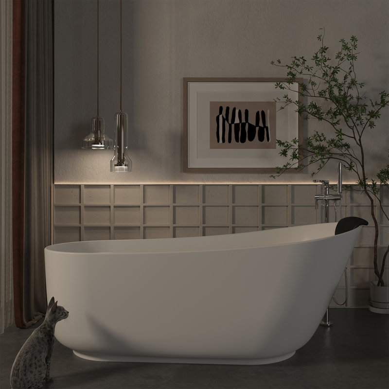Baignoire de trempage en pierre à surface solide 59 po. X 30 po. Crestone