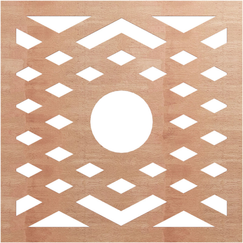 Médaillon de plafond à chevrons, Cerisier, H 32 po x l 32 po x P 0,25 po