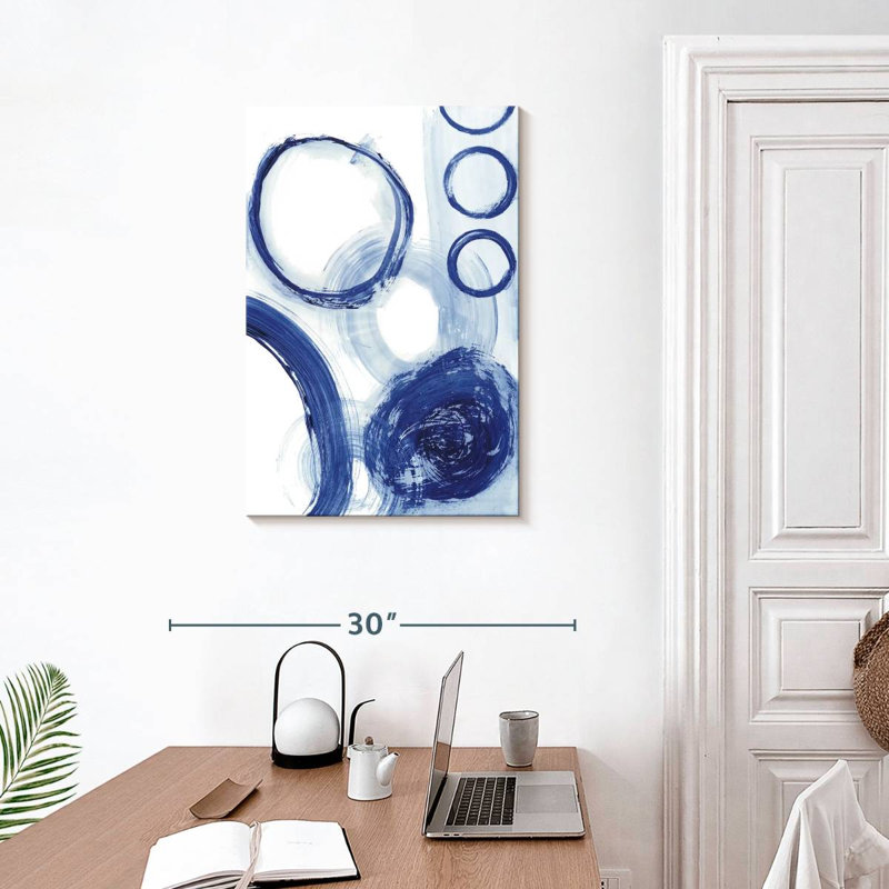 Étude du cercle bleu III, H 30 po x l 20 po