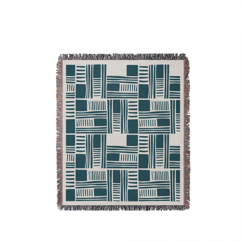 Jeté en coton Anala, Teal, 60x60