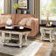 Table de bout 22 po deux tons, beige et bois massif avec tablette, facile à assembler, placage à la chaleur, tablette à coins arrondis protégés pour la chambre, coffre-fort
