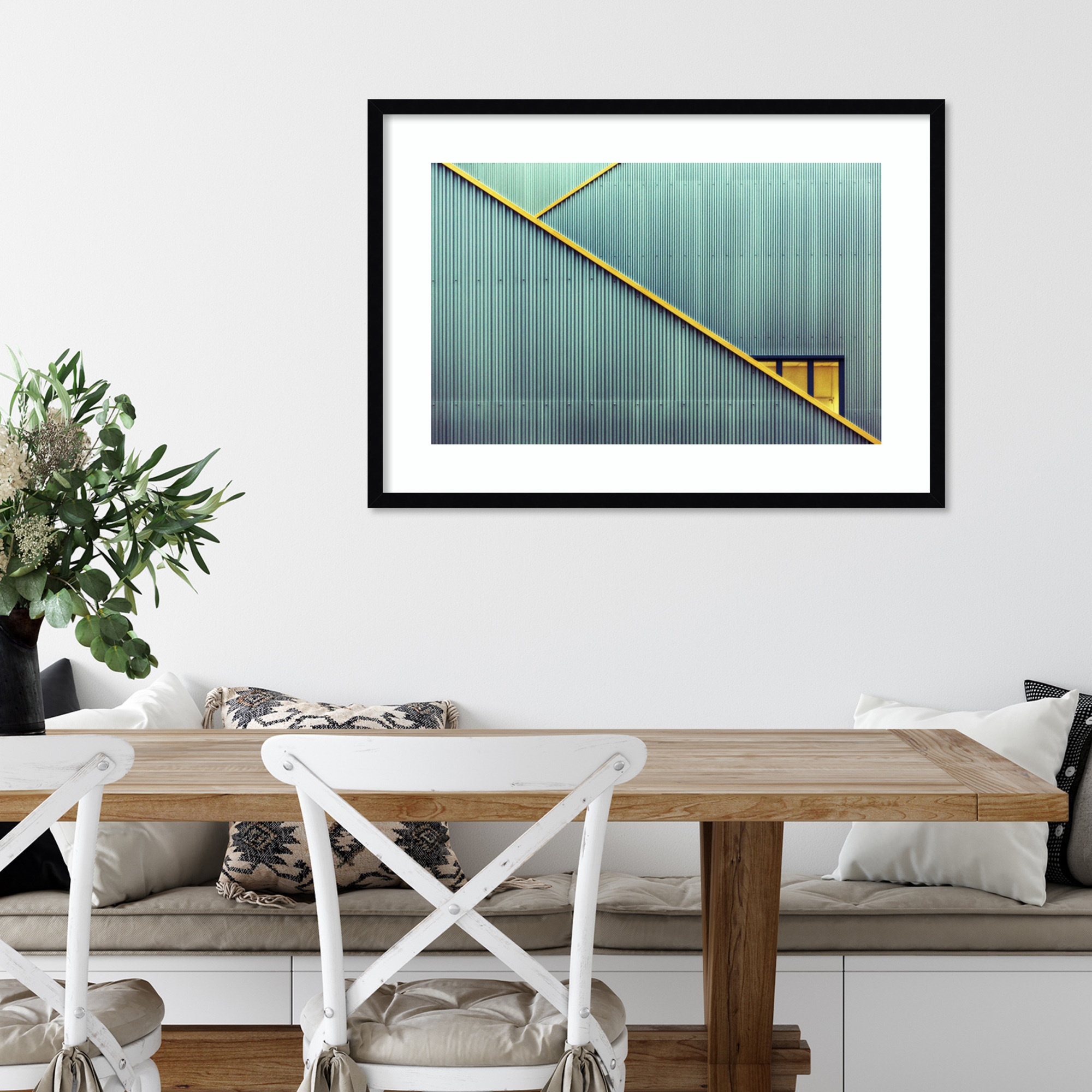 Stairs by Jan Niezen, Black Framed Paper, 24.25" H x 34.38" W x 0.88" D