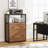 Lateral Locking File Cabinet, Letter/Legal, Large Rustic Filing Cabinet Printer Stand with Metal Wire Open Storage Shelves and 2 Drawer for Home Office (Walnut)