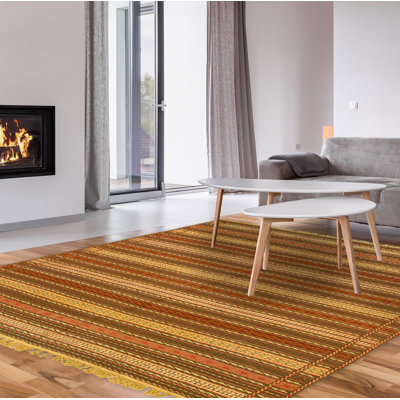 Tapis unique en laine noué à la main vert et jaune nouvel âge Kashkoli 6 pi 7 po x 9 pi 10 po
