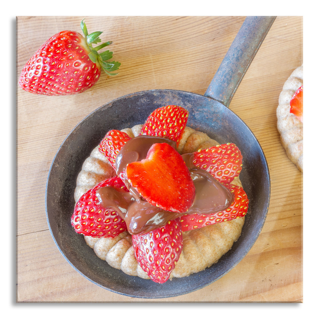 Ungerahmtes Foto auf Glas "Sweet Strawberry Tartlets"