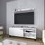 Meuble télé blanc avec rangement ouvert