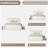 King Size Teddy Fleece Bed Frame, Upholstered Platform Bed with 2 Storage Drawers, Height Adjustable Cloud Headboard, Thick Soft Teddy Fabric Bed, Modern Style, No Box Spring Required, Cream-118159010