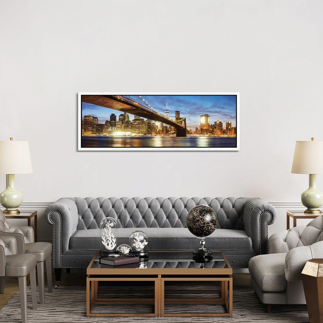 Brooklyn Bridge Panoramic, New York by Matteo Colombo - Panoramic Gallery-Wrapped Canvas Giclée on Canvas