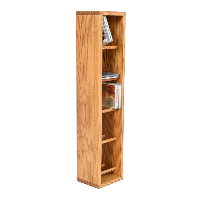 Dowel-Style Wooden CD Rack - 06W Series, Unfinished, 33.5" H x 7.25" W x 6.5" D