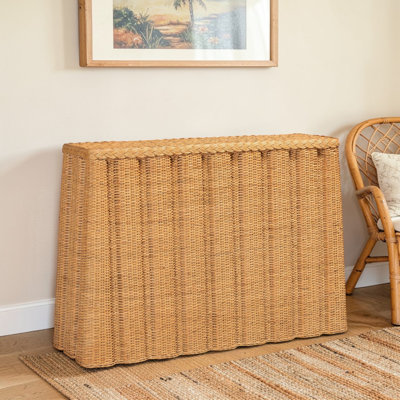 Console en rotin naturel Alida avec osier tissé à la main