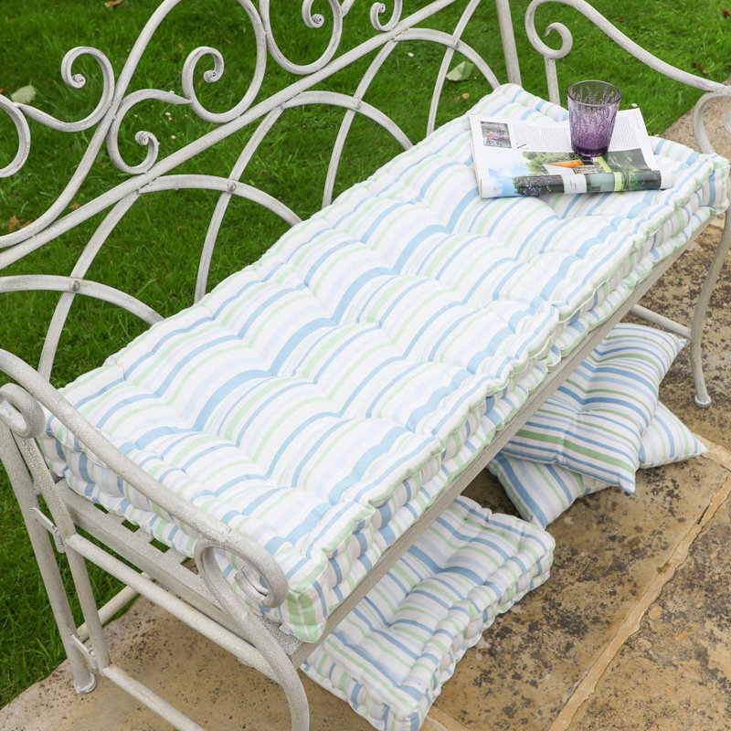 Blue Stripe Bench Pad Cushion