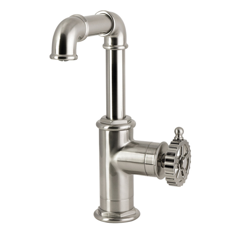 Robinet de salle de bain 1 trou à une poignée avec bonde escamotable en laiton Kingston, Nickel brossé