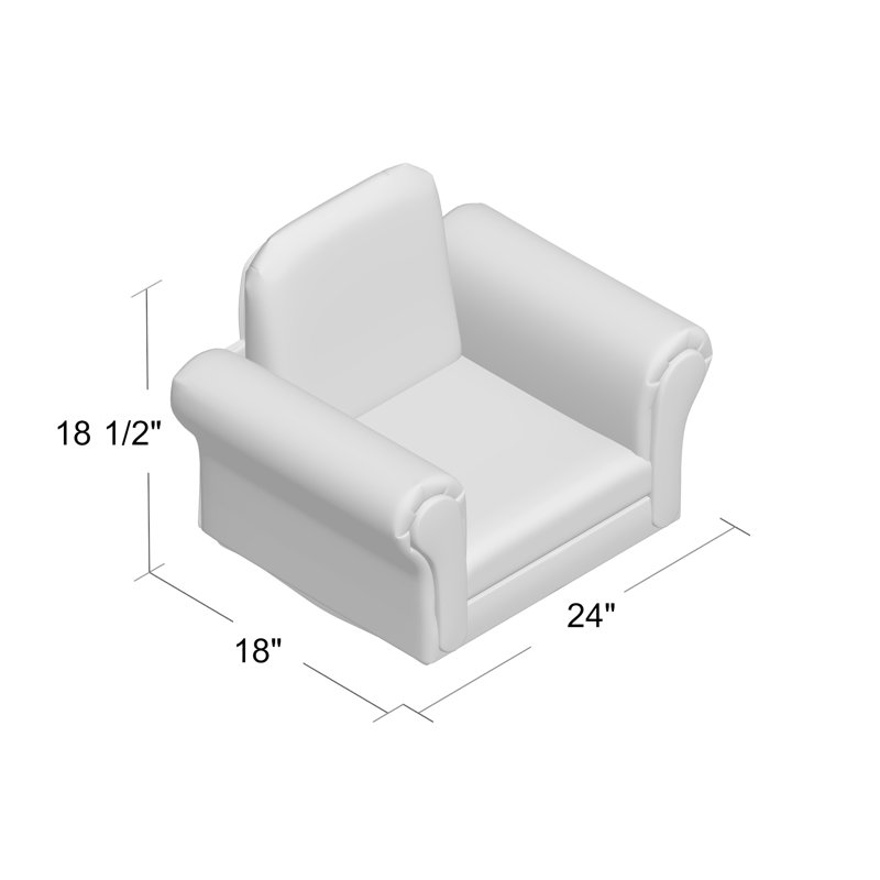 Iverson Kids 9'' Club Chair Chair and Ottoman, White