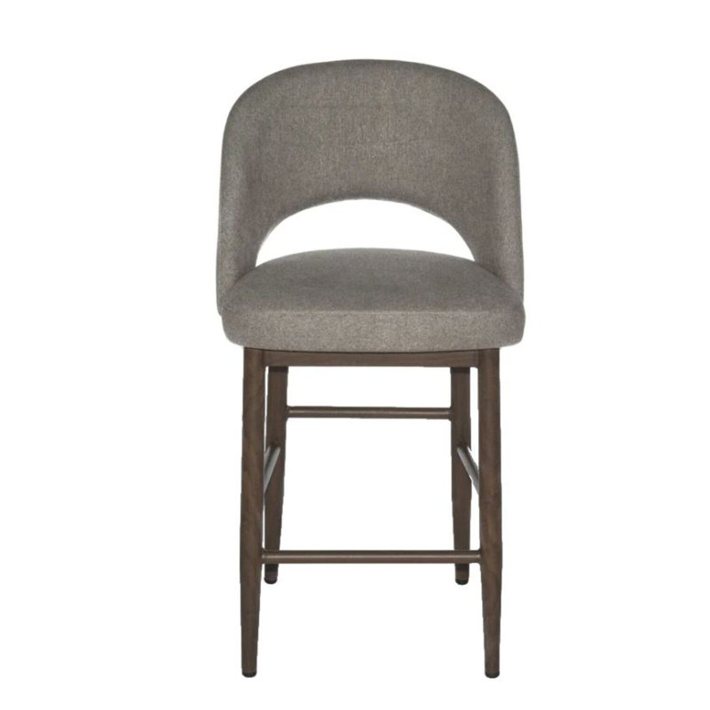 Tabouret de siège classique en tissu de style Mid-Century moderne, bien que fabriqué,