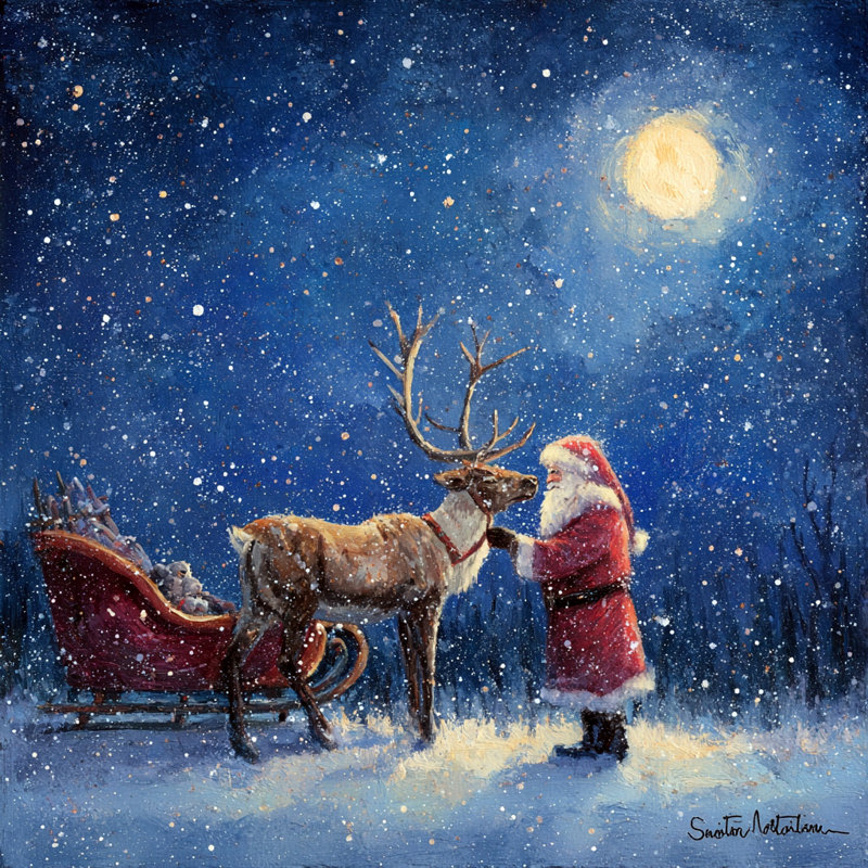 «Christmas Night Blessing», art mural sur toile tendue, 20" H x 20" W