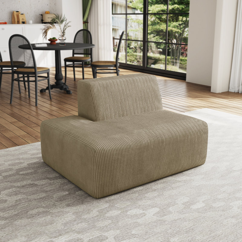 Berlare 128.8Cm Wide Side Chair, Khaki