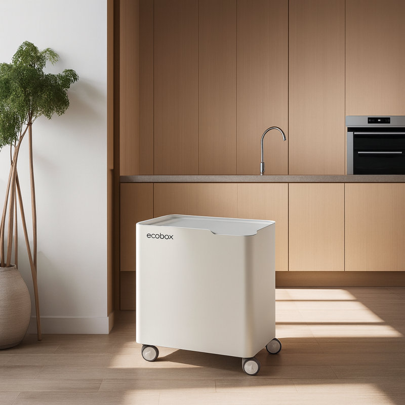 Poubelle à recyclage manuelle 10 gallons, Blanc / Gris