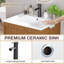 Meuble-lavabo mural de 24 po avec lavabo â€“ Meuble-lavabo suspendu dotÃ© de 2 tiroirs de rangement spacieux, comprenant un lavabo en cÃ©ramique blanche, un robinet et un siphon-359022176