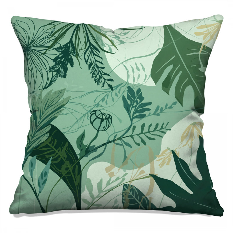 Coussins décoratifs Tropical Leaf Illustration, 14 x 14 inches