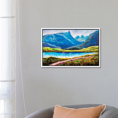 Beautiful Lake In Mountains by Valery Rybakow - Painting on Canvas