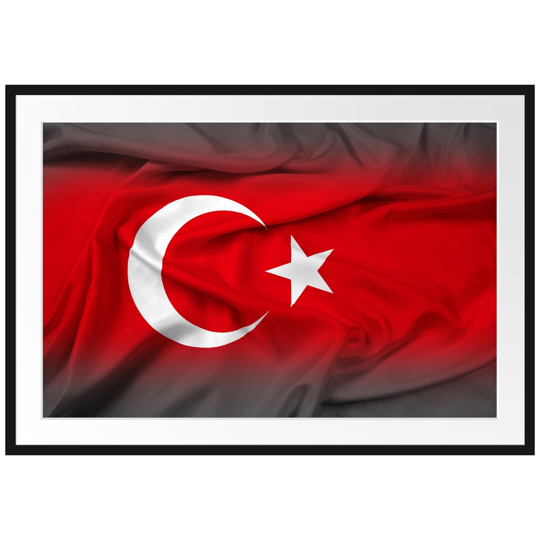 Gerahmtes Poster Flagge der Türkei