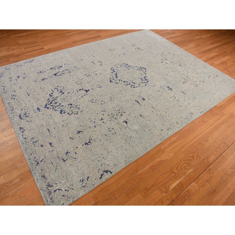 Tapis bleu nouvel âge en soie Cargian