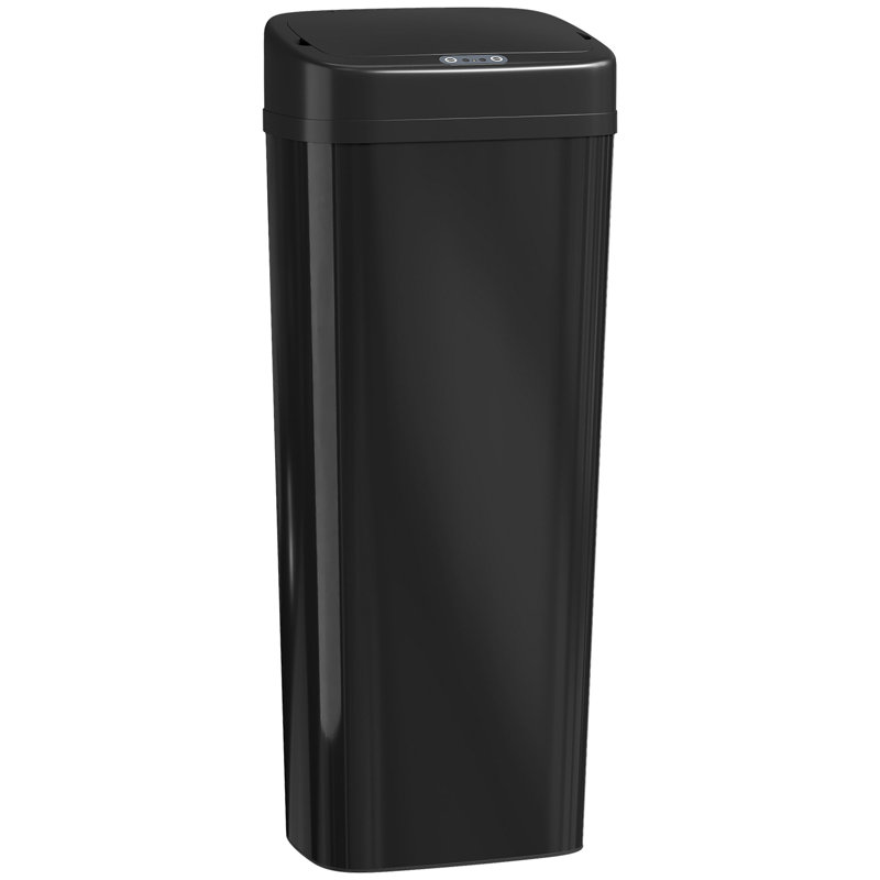 Stainless Steel Sensor Kitchen Trash Can - 50L, Black