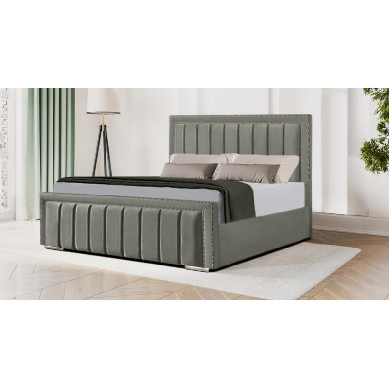 Devisha Upholstered Bed, Chrome, Single (3')