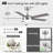 Vaczon 48" Modern Smart Dimmable Ceiling Fan with 3CCT LED Lights, 6-Speed Reversible DC Motor, Timer, Remote and App Control-2017049166