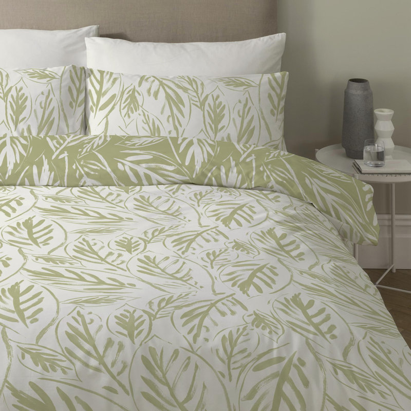 Cohoba Modern & Contemporary Piece Duvet Cover Set, Double - 2 Pillowcases, Green