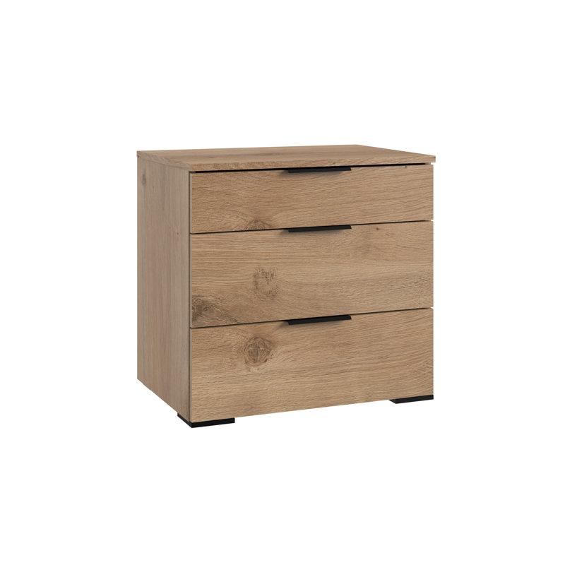 Geerda 58cm W Manufactured Wood Bedside Table, Brown