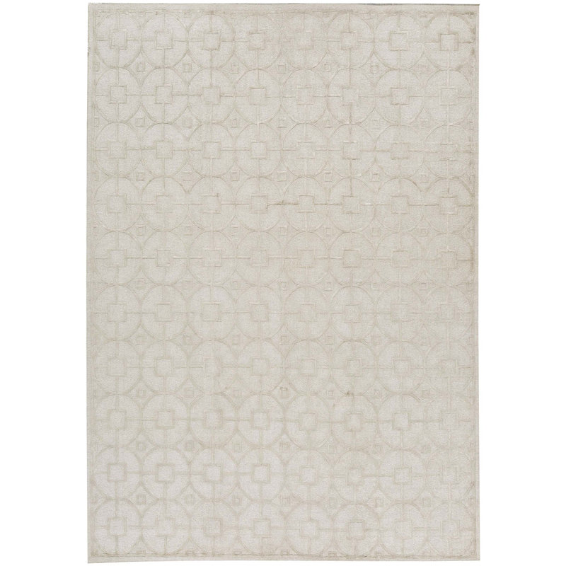 Tapis gris clair noué à la main de haute qualité