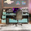 Lit mezzanine avec bureau coulissant et lit gigogne simple, lit superposé multifonctionnel avec 2 tiroirs de rangement et marches de rangement, jeu de lit et station de travail peu encombrants-133273298-133273299