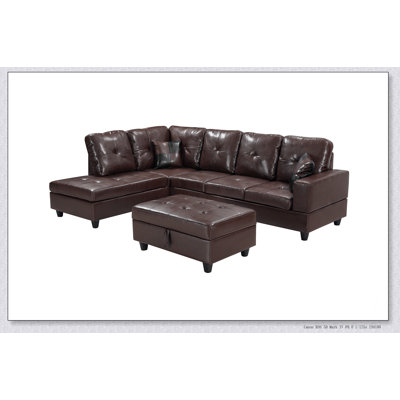 Ensemble de canapé modulaire, canapé en similicuir avec repose-pieds avec rangement gratuit