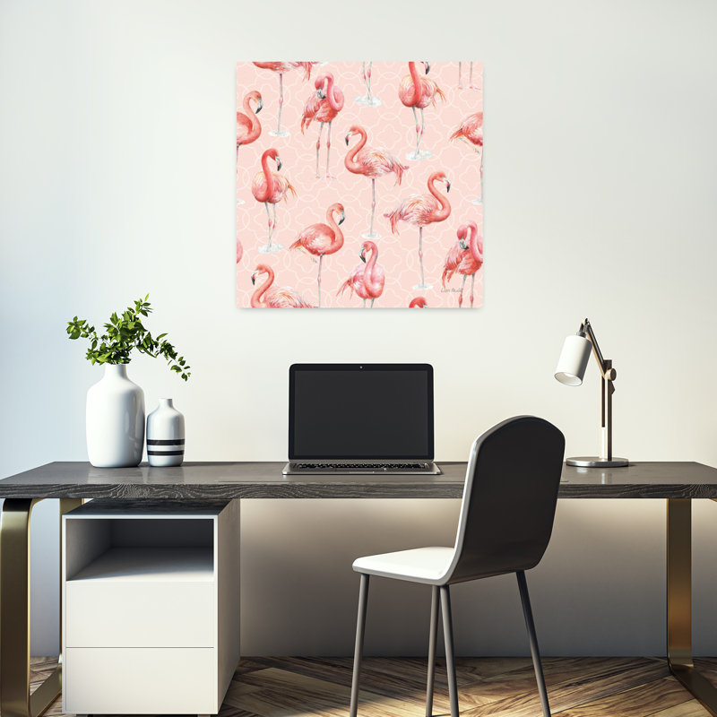 Motif gracieusement rose, c'est-à-dire art tropical, H 18 po x l 18 po