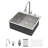 25" Drop-In 16 Gauge Kitchen Bar Sink Single Bowl Stainless Steel Kitchen Sink with Pull Down Faucet-124062836-124062833