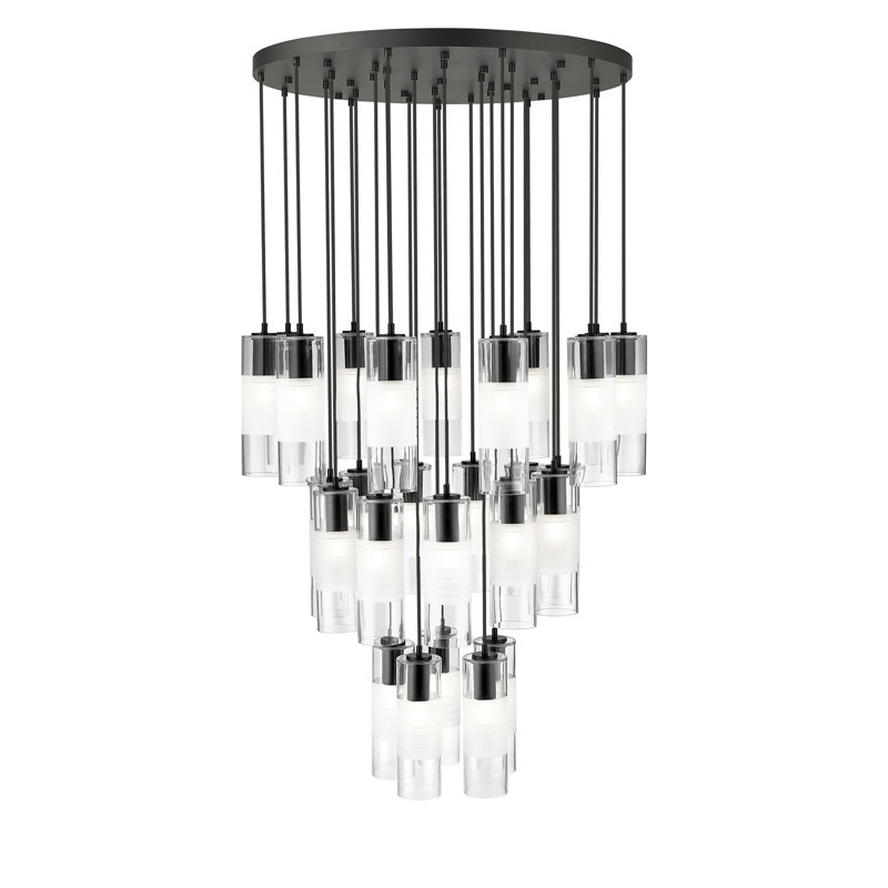 Lustre 27 lumières Premislao, Noir mat