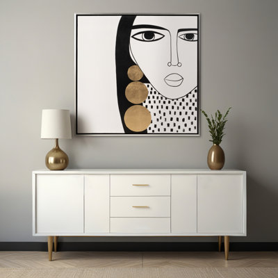 47X47 Hand Painted Gold Hoop Lady