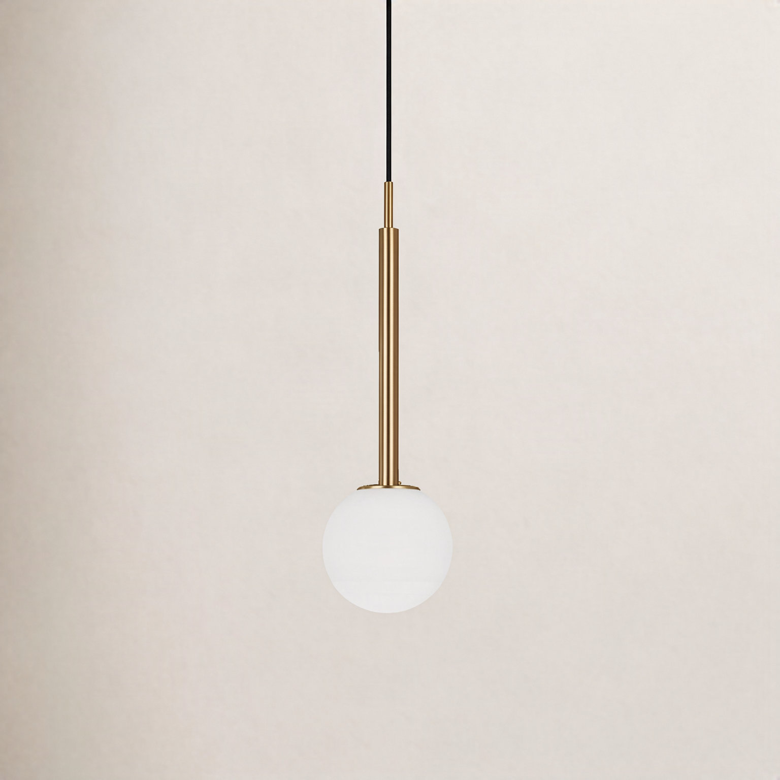 Dimmable Globe Single Light Pendant, Burnished Brass