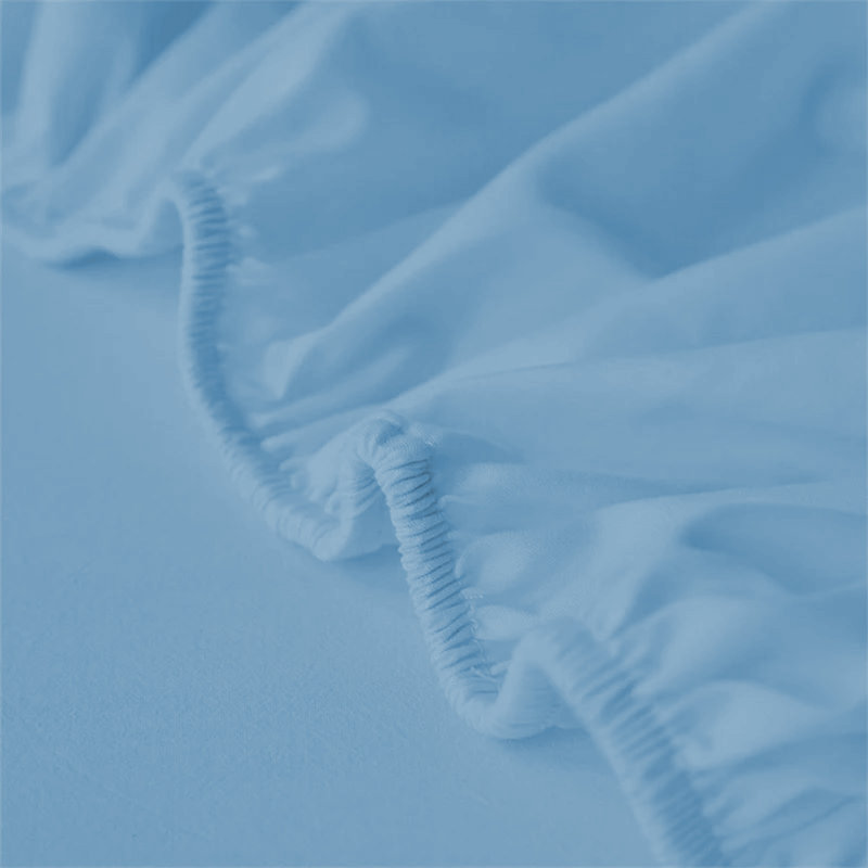 Microfiber Premium Quality Deep Hypoallergenic Fitted Sheet 25cm, Kingsize (5'), Light Blue