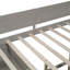 Lit de jour double avec tiroirs et tablettes, gris