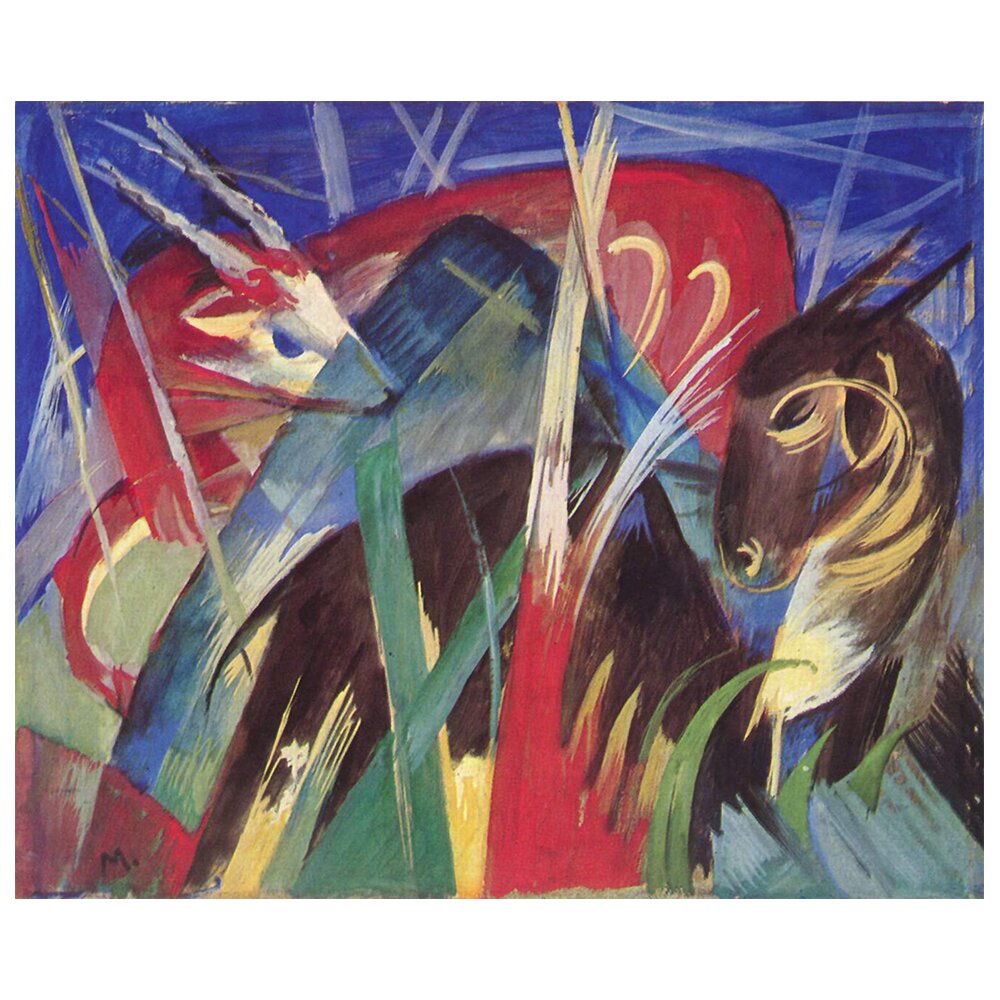 Leinwandbild Sagenhafte Tiere von Franz Marc